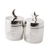 Star & Moon Barrel Tooth & Curl Plated Keepsake Boxes - Silver