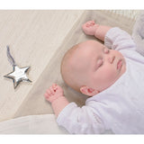 Silverplated Metal Star Plaque with Hanging Ribbon - Silver
