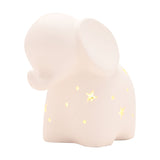 Elephant Star Cut-Out Ceramic Battery Night Light - White