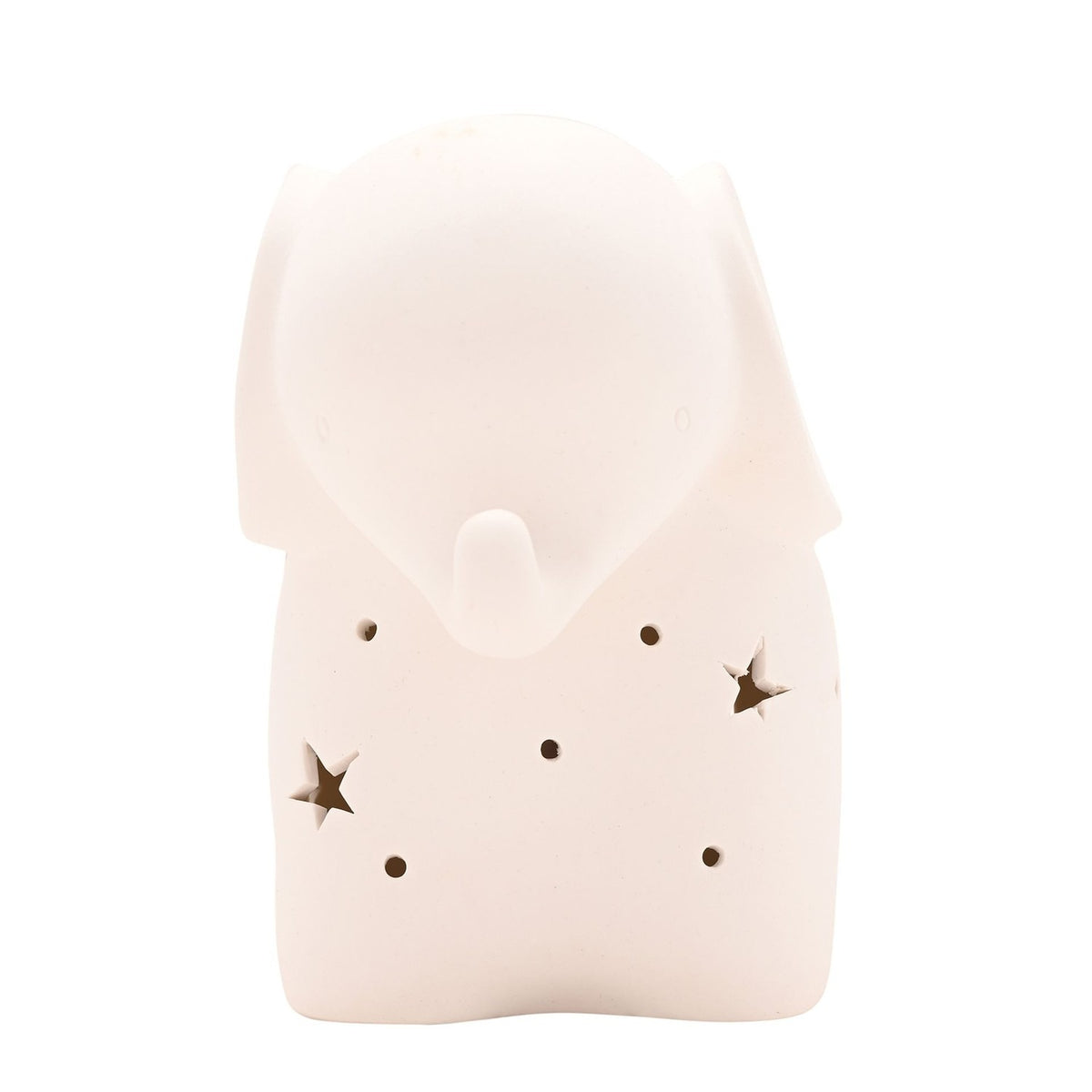 Elephant Star Cut-Out Ceramic Battery Night Light - White