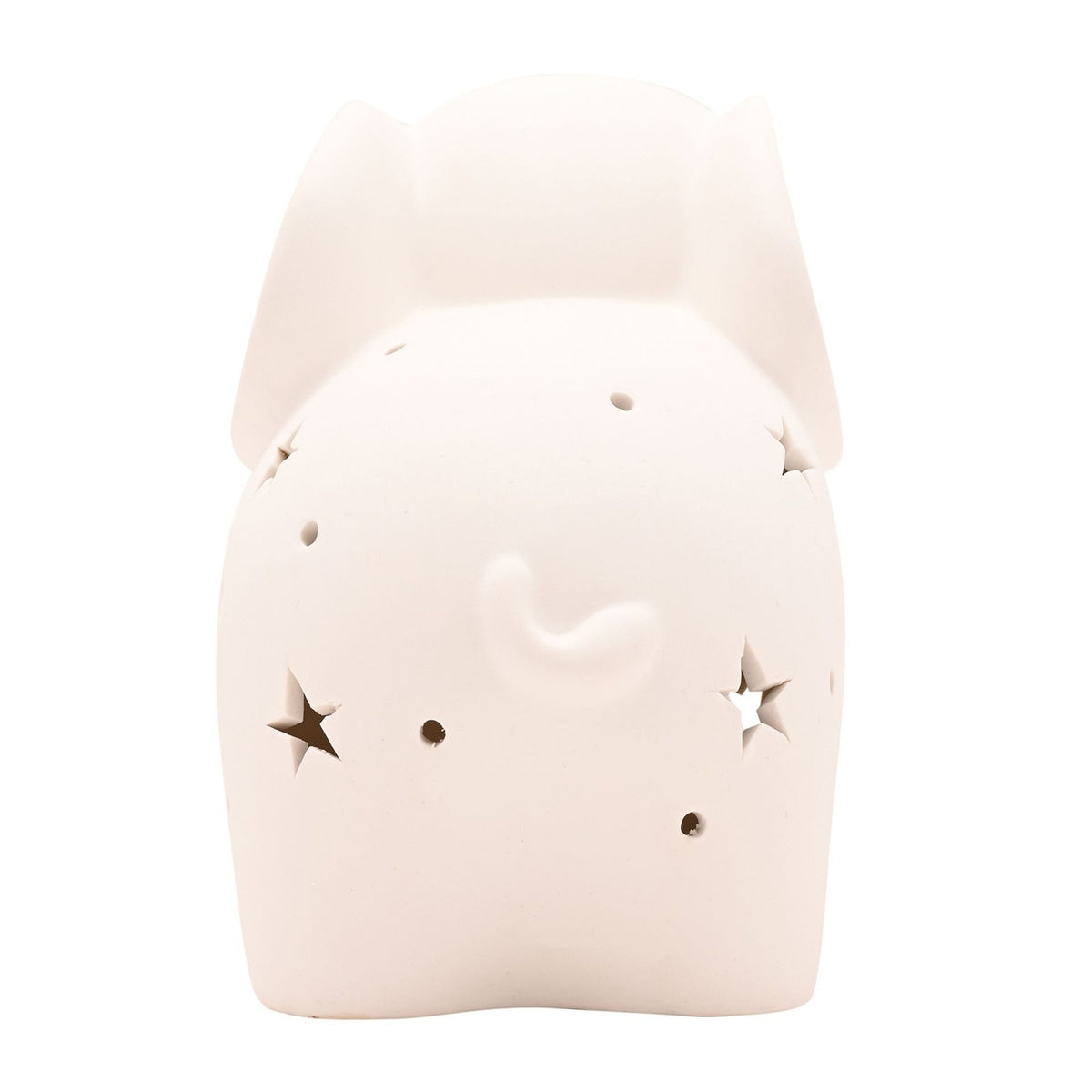 Elephant Star Cut-Out Ceramic Battery Night Light - White