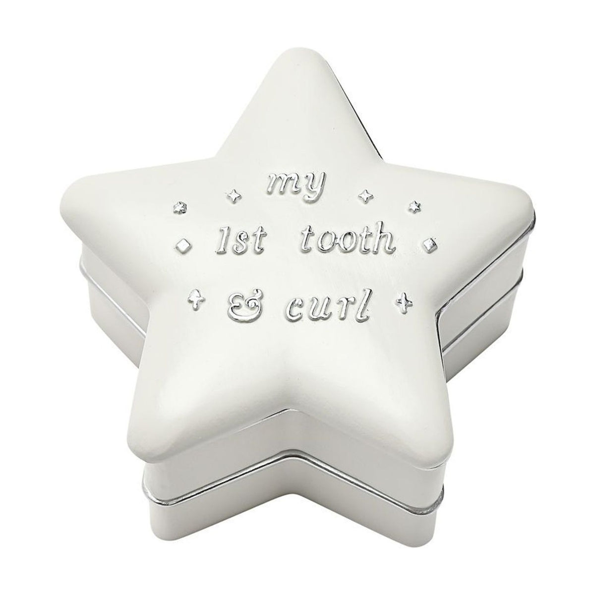 My 1st Tooth & Curl Star Tiered Ceramic Keepsake Box - White