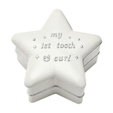 My 1st Tooth & Curl Star Tiered Ceramic Keepsake Box - White