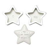 My 1st Tooth & Curl Star Tiered Ceramic Keepsake Box - White