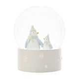Two Penguins in Scarves Resin Water Globe Ornament - Grey