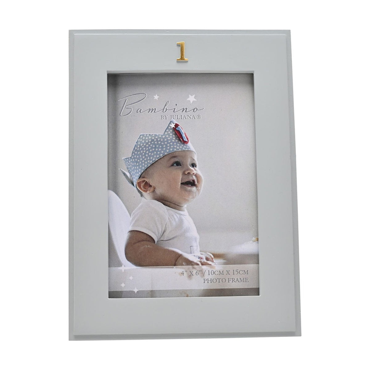 1st Birthday Freestanding Resin Photo Frame 6 x 4in - Blue