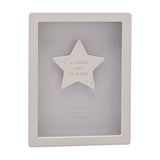 Little Star Is Born Wooden Framed Plaque 17cm - Blue & Cream