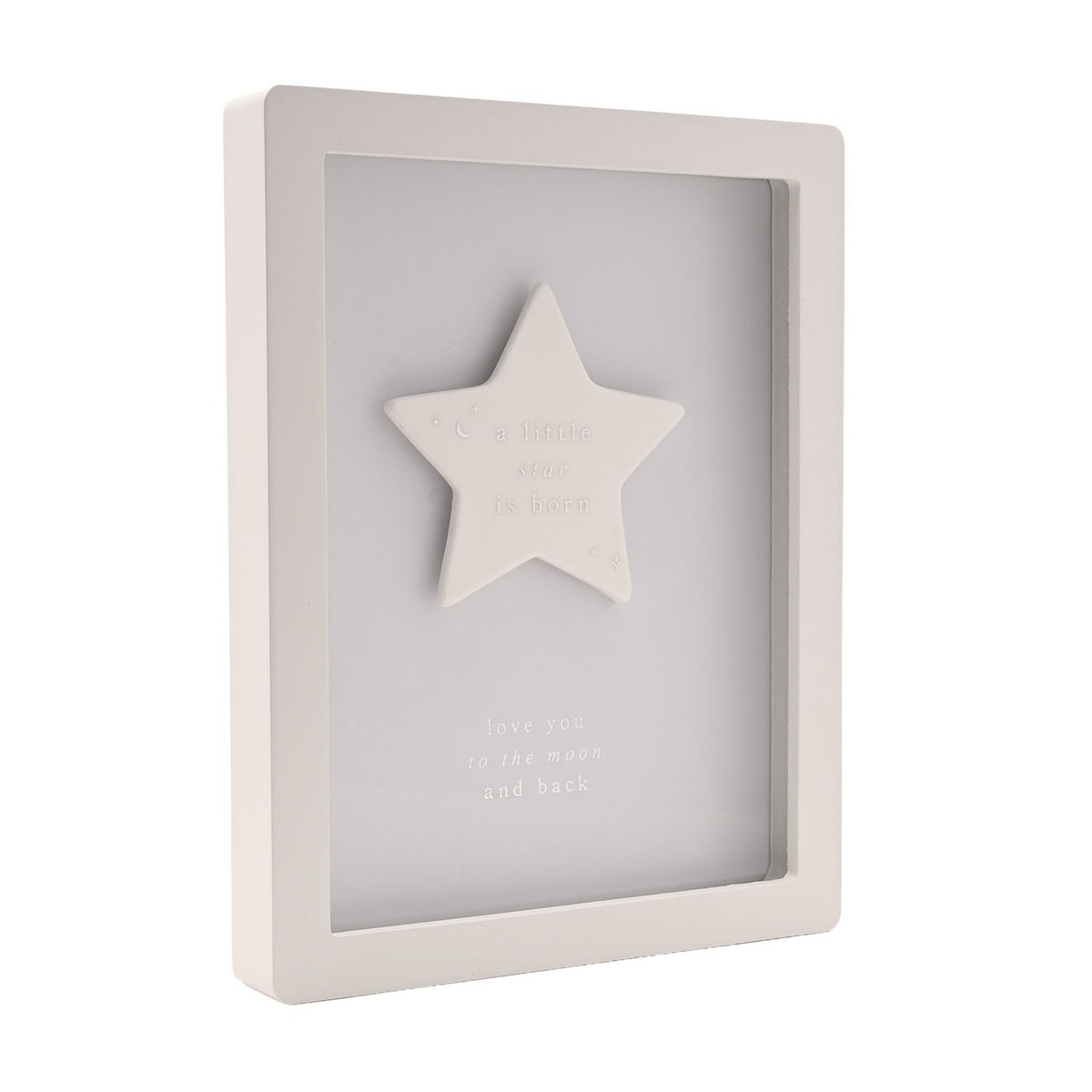 Little Star Is Born Wooden Framed Plaque 17cm - Blue & Cream