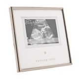 Coming Soon Baby Scan Metal Photo Frame 4 x 3in - Silver