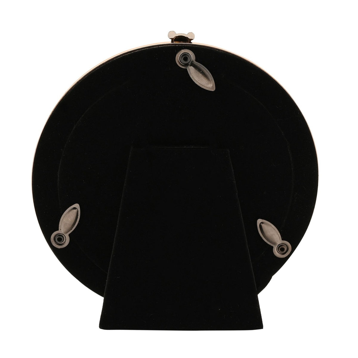 Round Teddy Bear Steel Photo Frame with Stand 4 x 4in - Gold