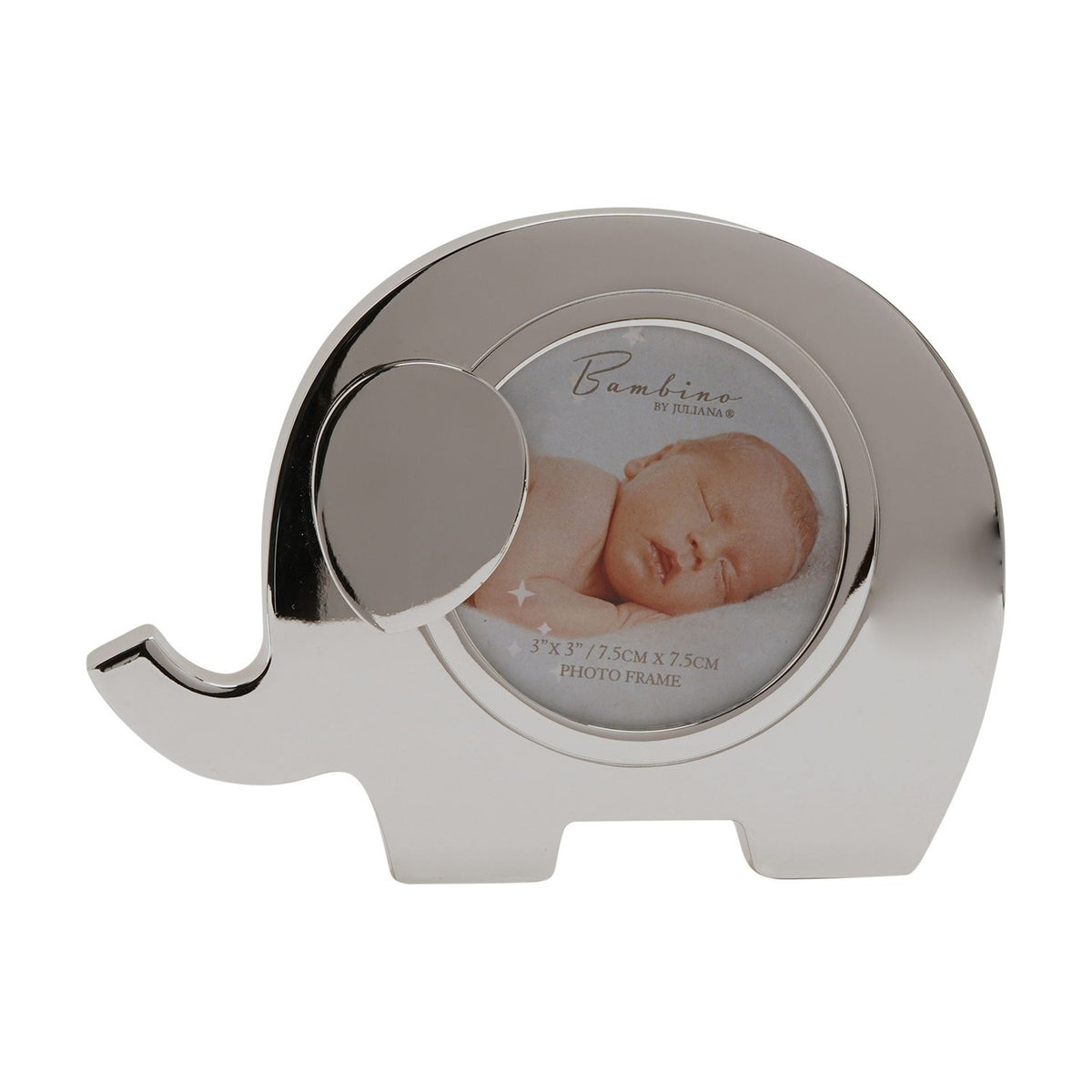 Elephant Silverplated Metal Photo Frame 3 x 3in - Silver