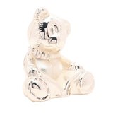 Silverplated Sitting Teddy Bear with Book Money Box - Silver