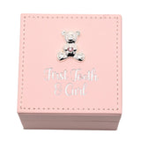 First Tooth & Curl Plastic Keepsake Box - Pink & Silver