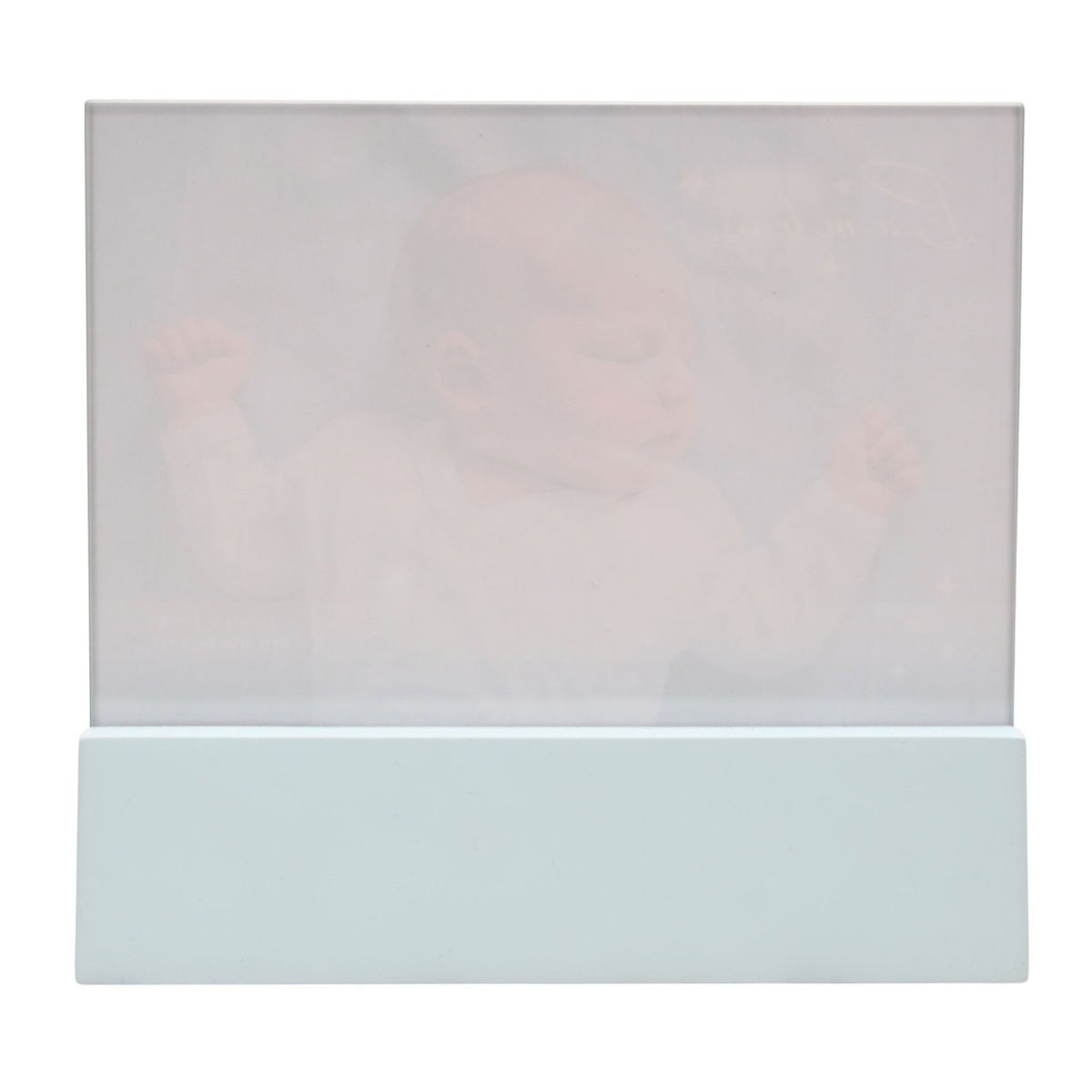 First Grandson Block MDF Photo Frame 6 x 4in - Light Blue