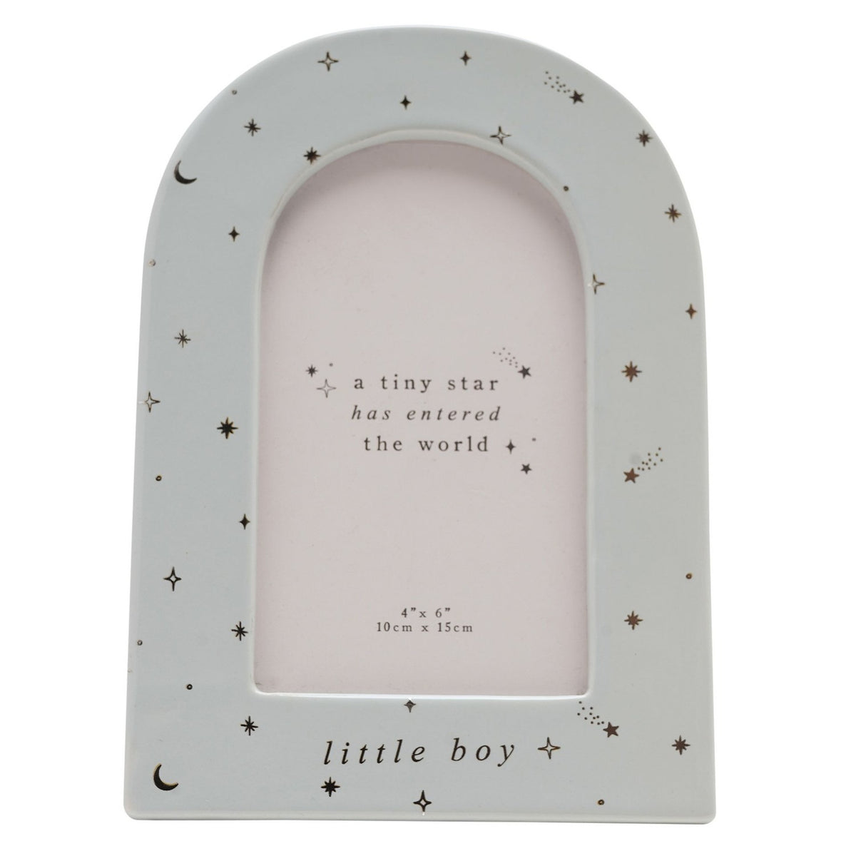 Baby Boy Starry Arch Ceramic Photo Frame 6 x 4in - Blue