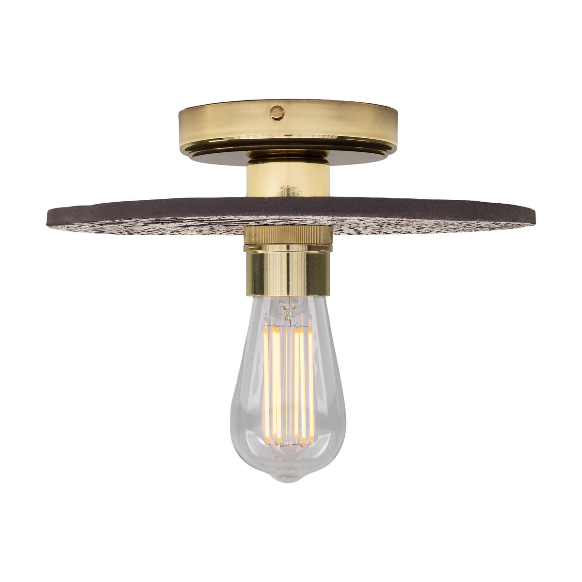 Bog Oak Ceramic Ceiling Light - Black Clay