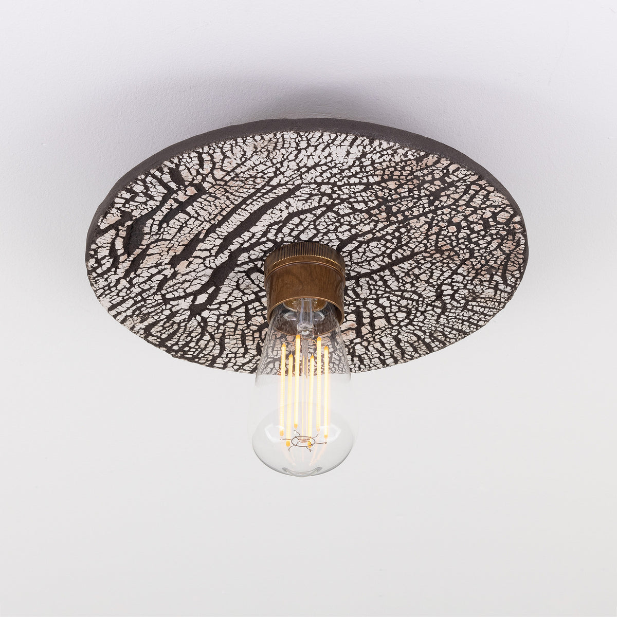 Bog Oak Ceramic Ceiling Light - Black Clay