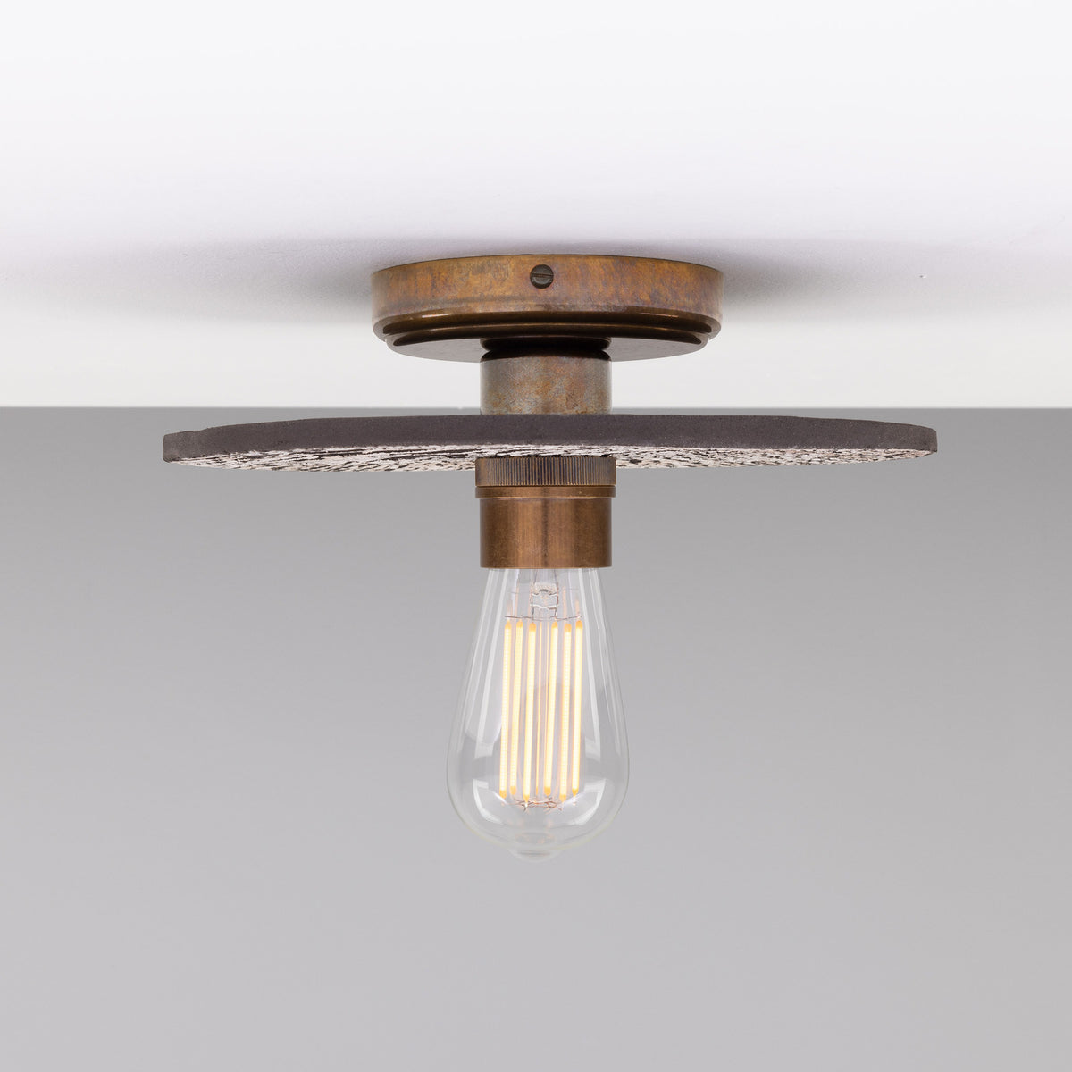 Bog Oak Ceramic Ceiling Light - Black Clay