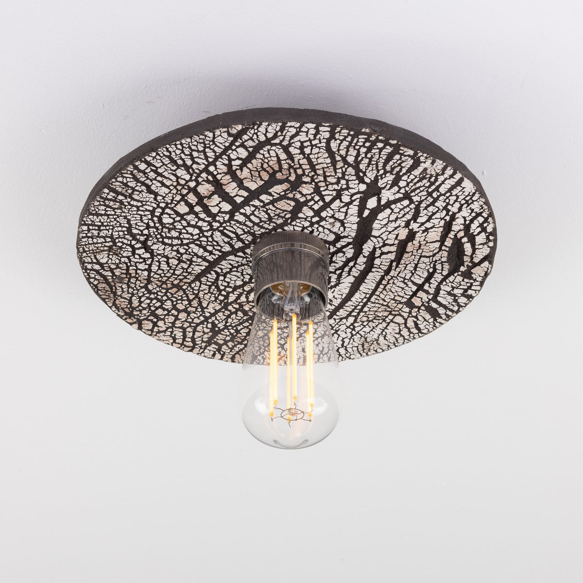 Bog Oak Ceramic Ceiling Light - Black Clay