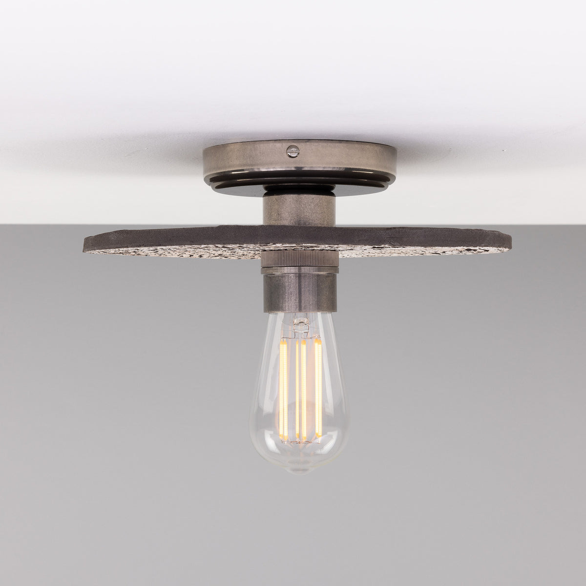 Bog Oak Ceramic Ceiling Light - Black Clay