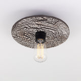 Bog Oak Ceramic Ceiling Light - Black Clay