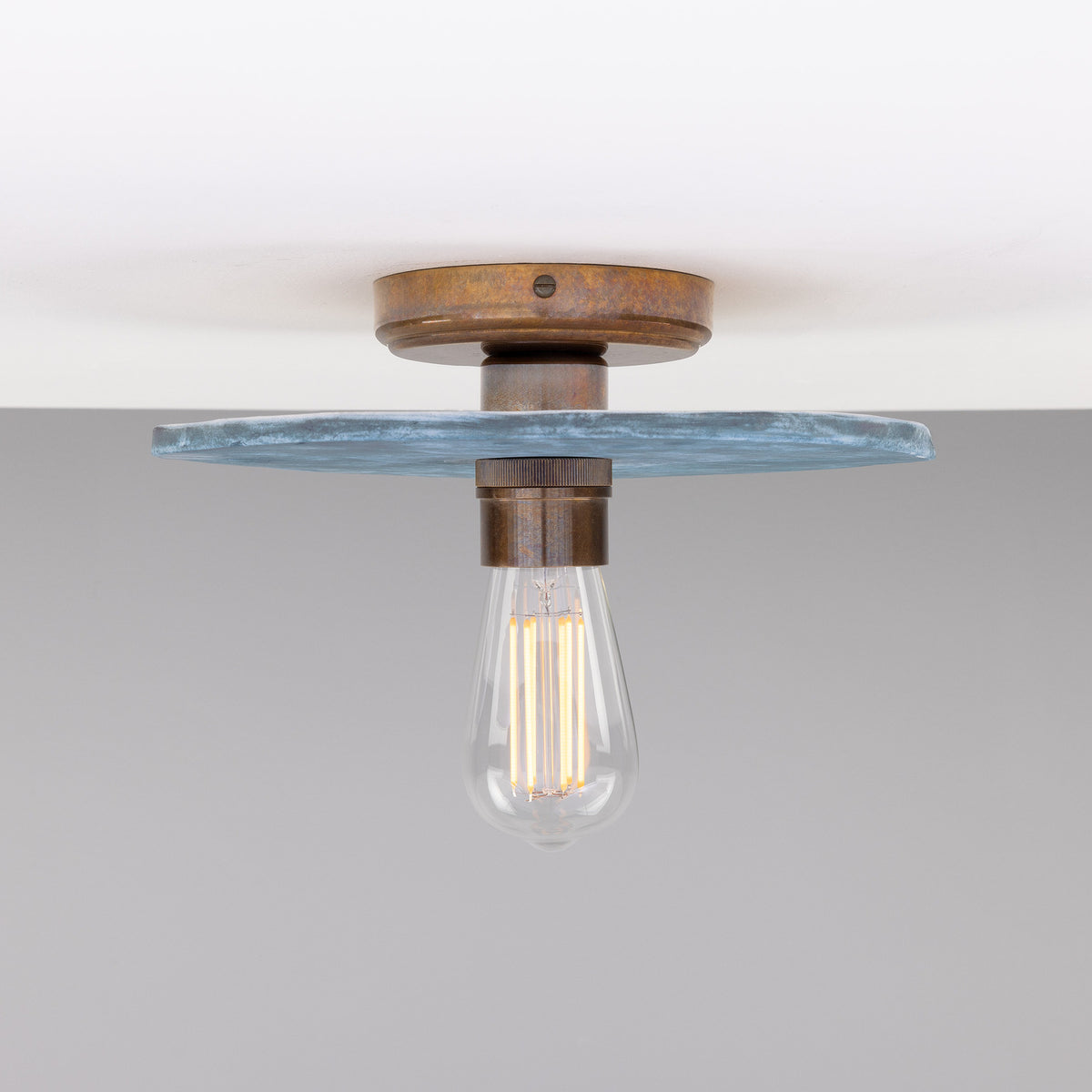 Bog Oak Ceramic Ceiling Light - Blue Earth