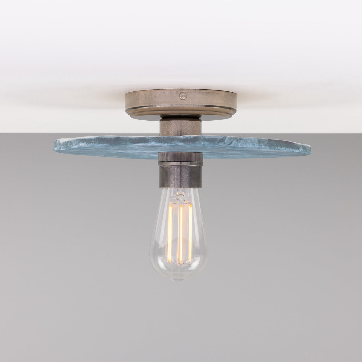 Bog Oak Ceramic Ceiling Light - Blue Earth
