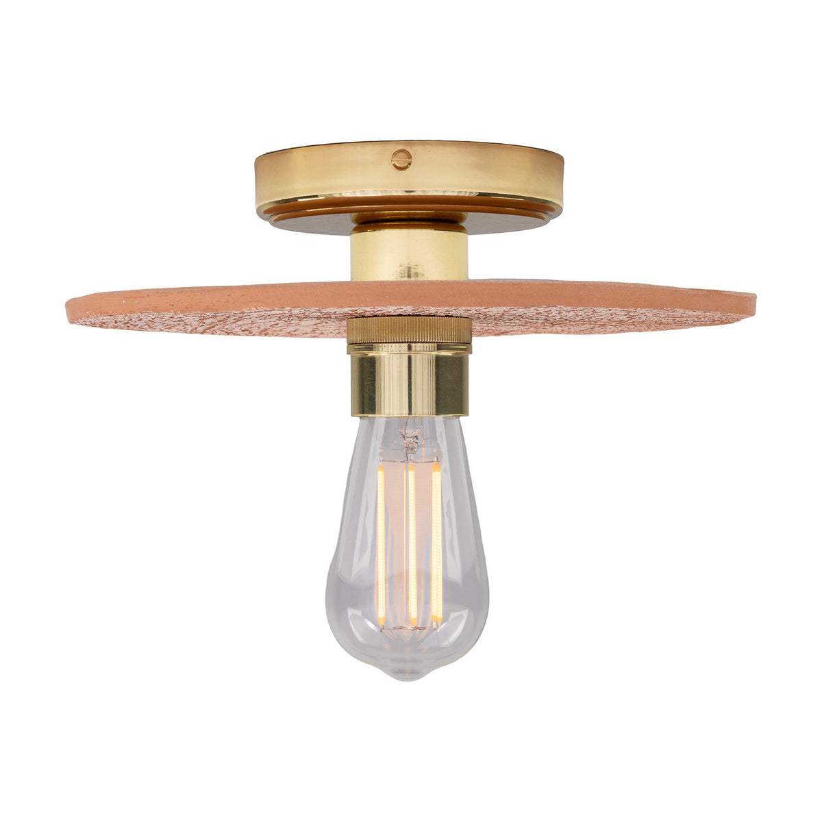 Bog Oak Ceramic Ceiling Light - Red Iron