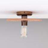 Bog Oak Ceramic Ceiling Light - Red Iron