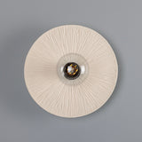 Bog Oak Ceramic Wall Light - Matt White Striped