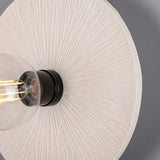 Bog Oak Ceramic Wall Light - Matt White Striped