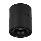 Bohoyo LED Downlight in black, a compact cylindrical aluminium surface-mounted fixture with a recessed lens, shown against a plain white background.