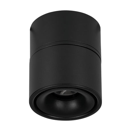 Bohoyo LED Downlight in black, a compact cylindrical aluminium surface-mounted fixture with a recessed lens, shown against a plain white background.
