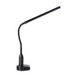 Bolbanne Clamp Lamp in black with a slim bar-shaped LED head, flexible gooseneck and clamp base, shown on a plain white background.