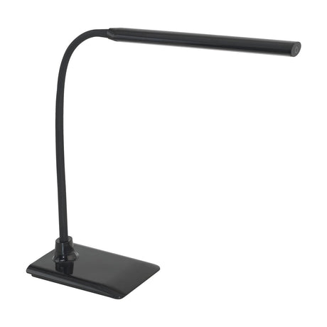 Bolbanne LED Touch Table Lamp in black, featuring a rectangular base, flexible gooseneck, and slim bar head with a touch control, shown on a plain white background.