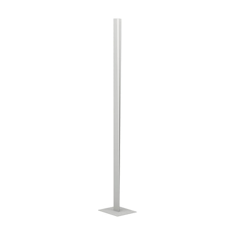 Bolognano Smart LED Floor Lamp in grey, a tall slim column on a square flat base, set against a plain white background.