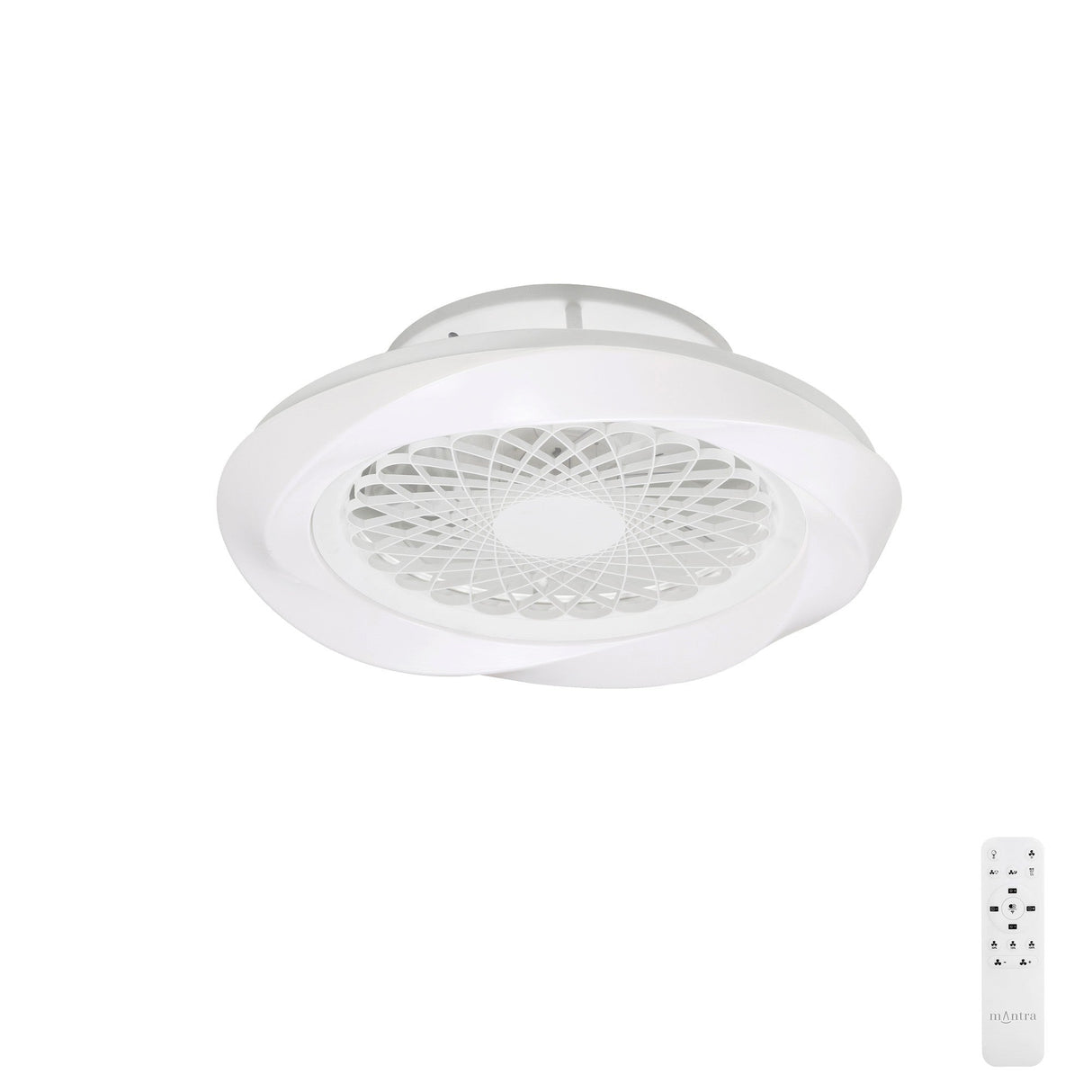 Boreal CCT Dimmable LED Ceiling Retractable Fan Light With Remote Control - White