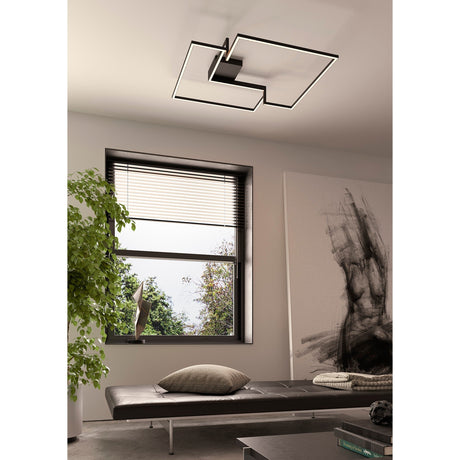 Boutique Dimmable LED Flush Ceiling Light 42W 3000K - Black