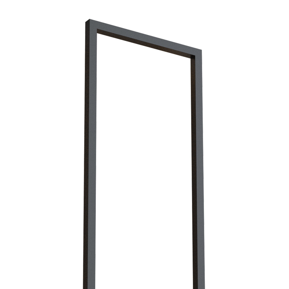 Boutique Large Rectangular LED Wall Light in matt black, showing the upper section of the tall metal frame against a plain white background.