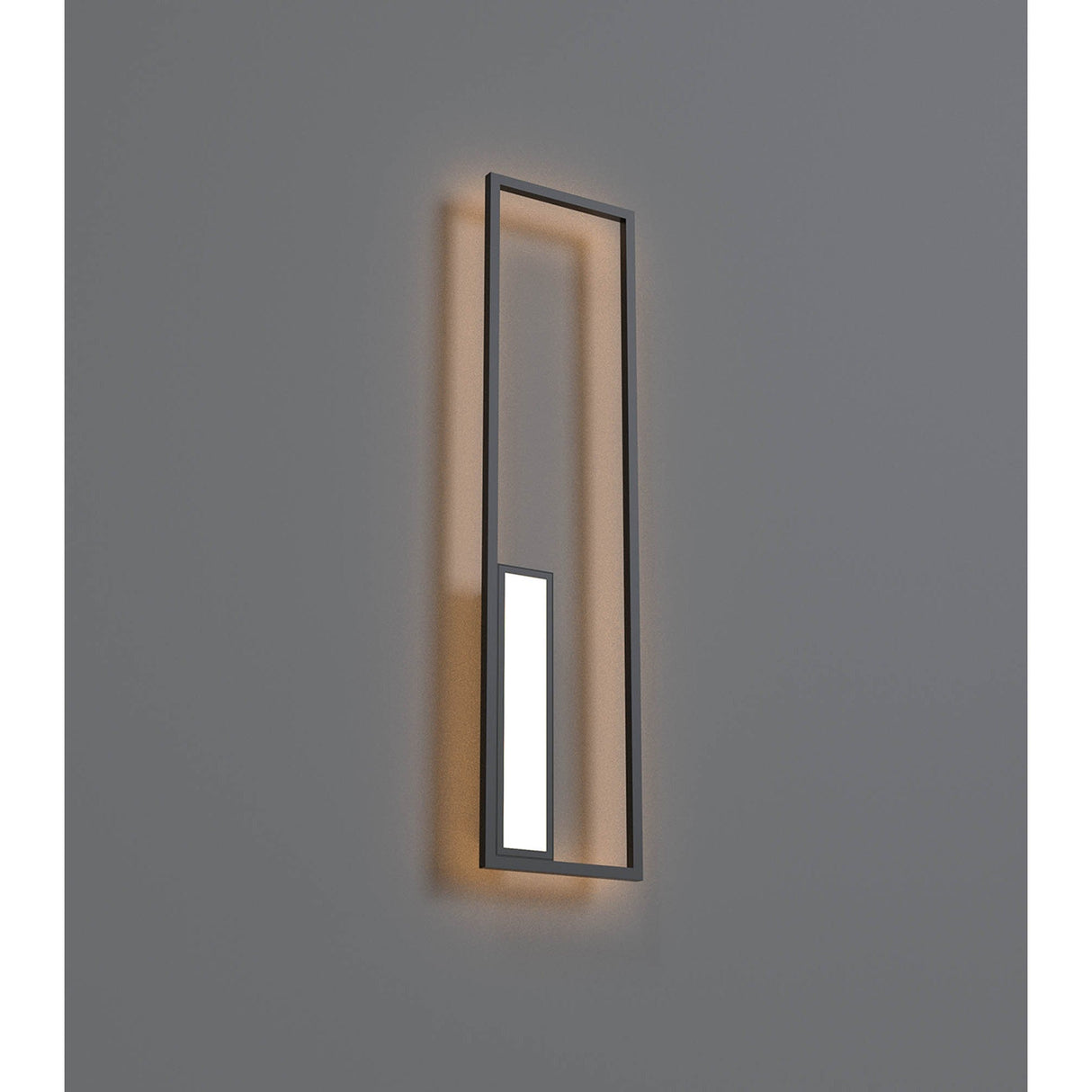 Boutique Large Rectangular Dimmable LED Wall Light - Black
