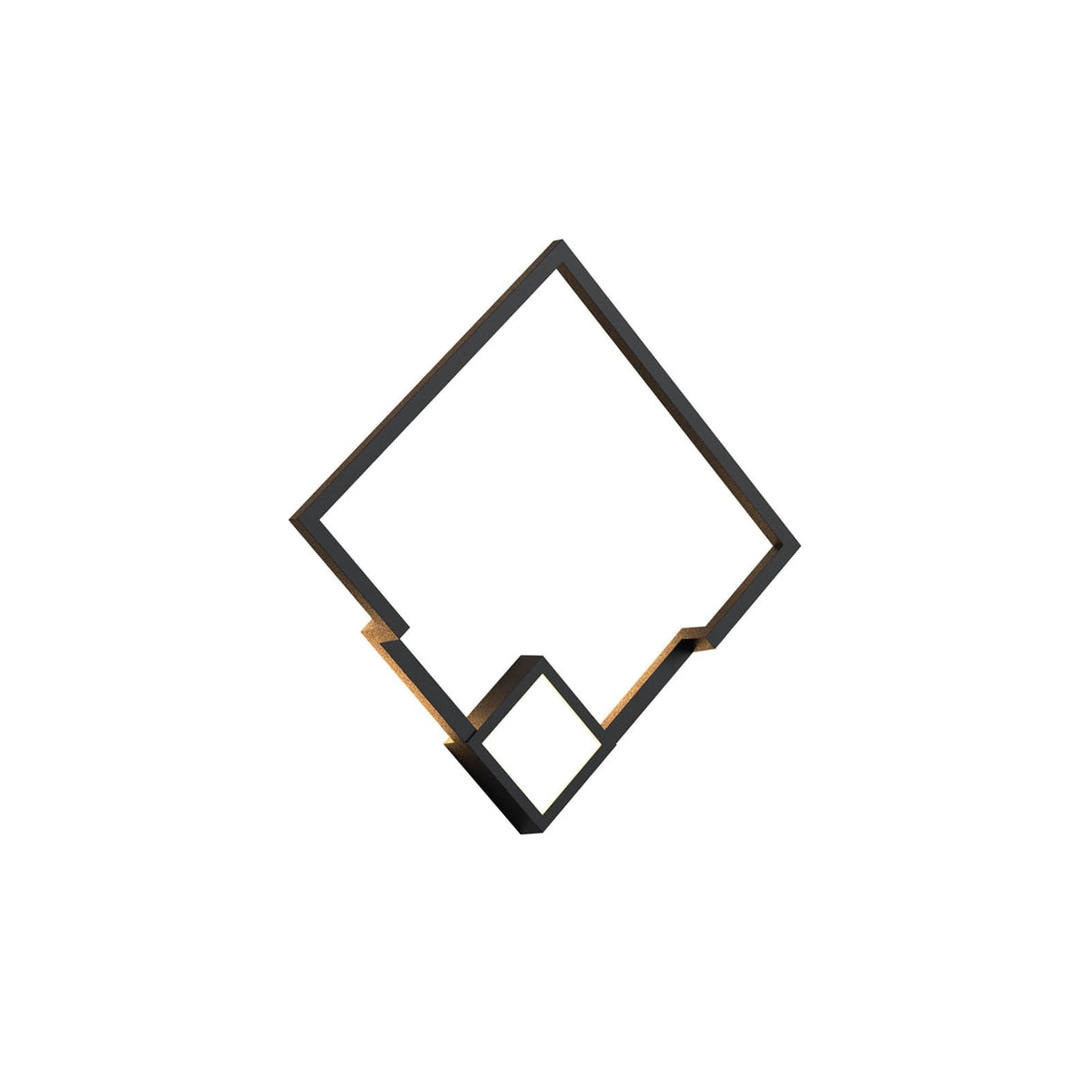 Boutique Large Square Dimmable LED Wall Light - Black