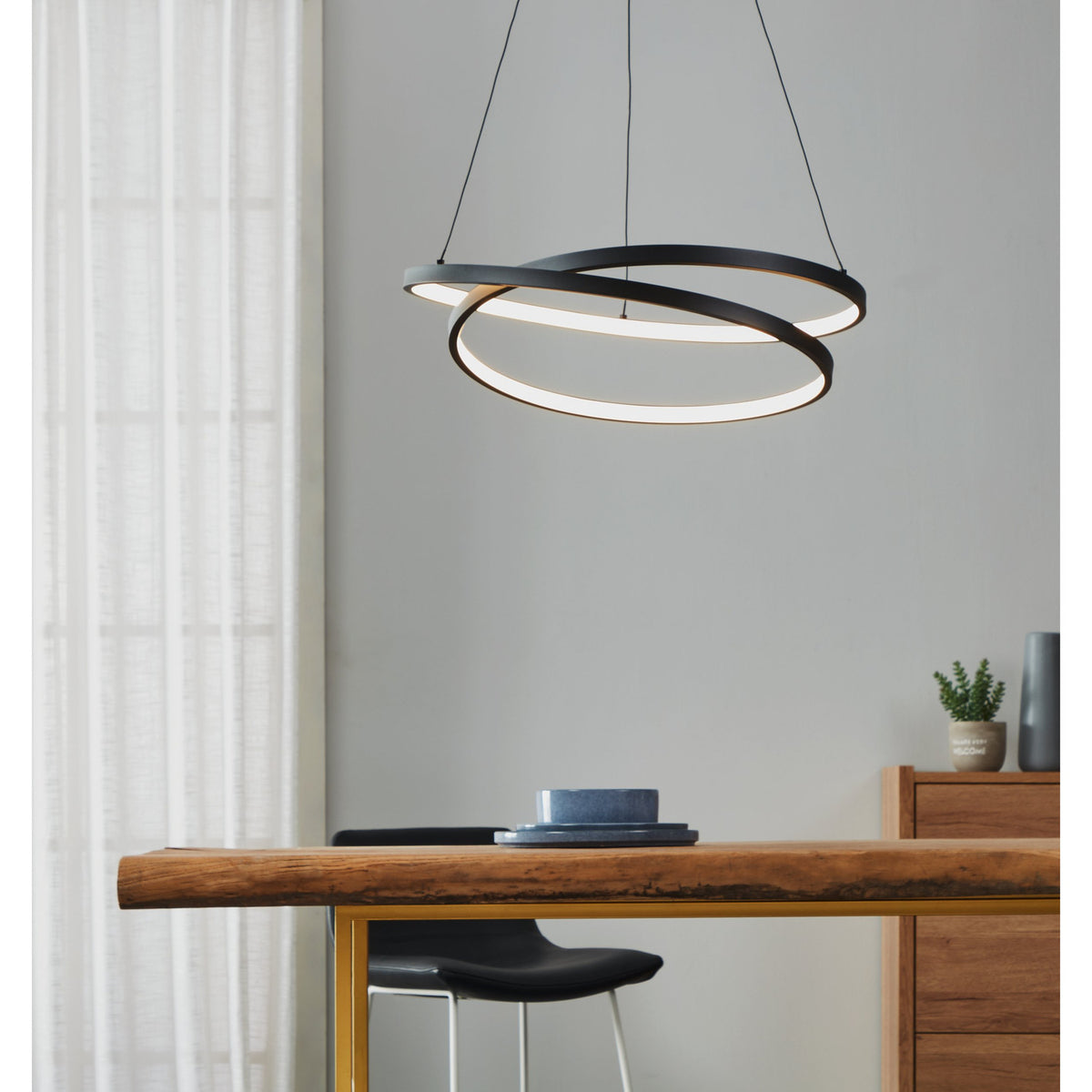 Brasmane Pendant Light 55cm - Black