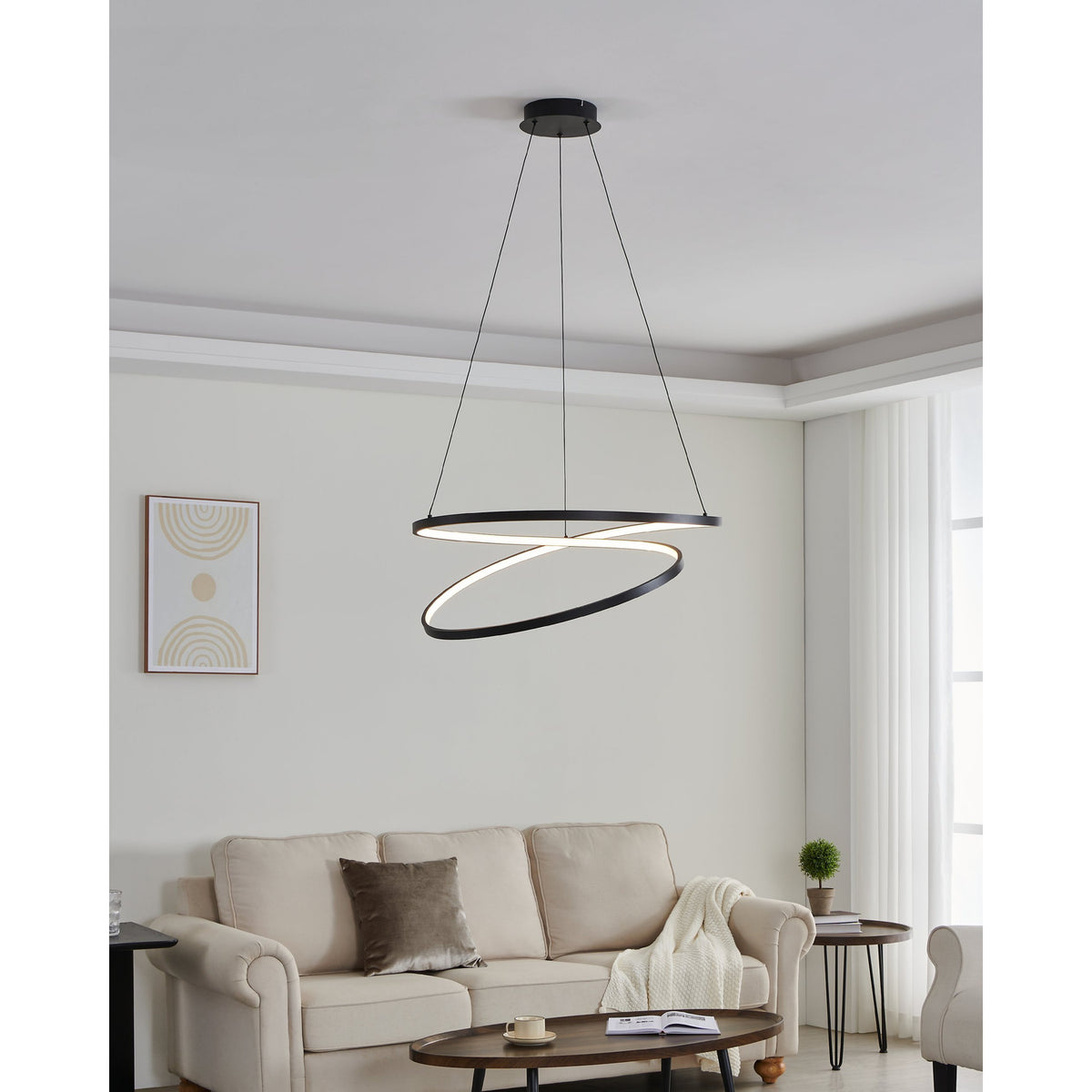 Brasmane Pendant Light 70cm - Black