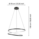 Brasmane Pendant Light 70cm - Black