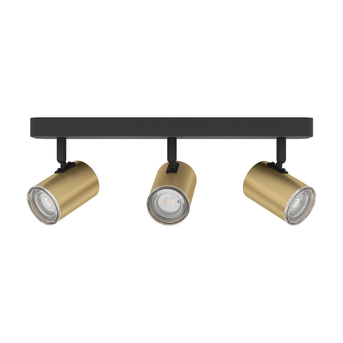 Brelora 3 Light Spotlight Bar - Black & Brushed Brass