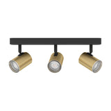 Brelora 3 Light Spotlight Bar - Black & Brushed Brass
