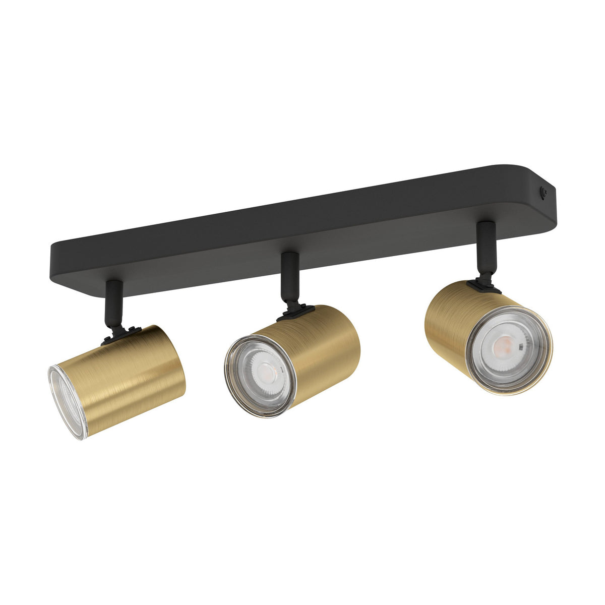 Brelora 3 Light Spotlight Bar - Black & Brushed Brass