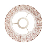 Endon Brenwell 20cm tapered lamp shade in neutral ikat-print pleated faux silk, top view showing gimbal fitting and inner lining on a white background.
