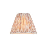Endon Brenwell 25cm tapered lamp shade in neutral pleated faux silk with ikat print, shown on a plain white background.
