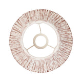 Endon Brenwell 25cm tapered lamp shade in neutral ikat-print pleated faux silk, viewed from below showing the gimbal fitting, on a white background.